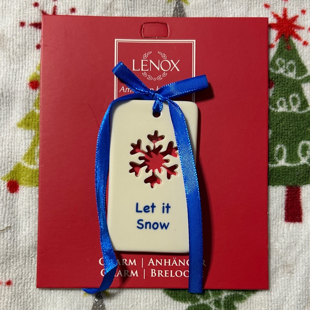 Lenox Snowflake Charm with Blue Ribbon